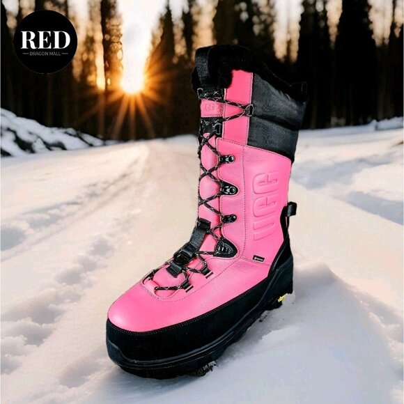 UGG SHASTA BOOT TALL PINK GLOW LEATHER WOOL ALL GENDER BOOTS - SIZE US M10/W11 - Picture 10 of 13